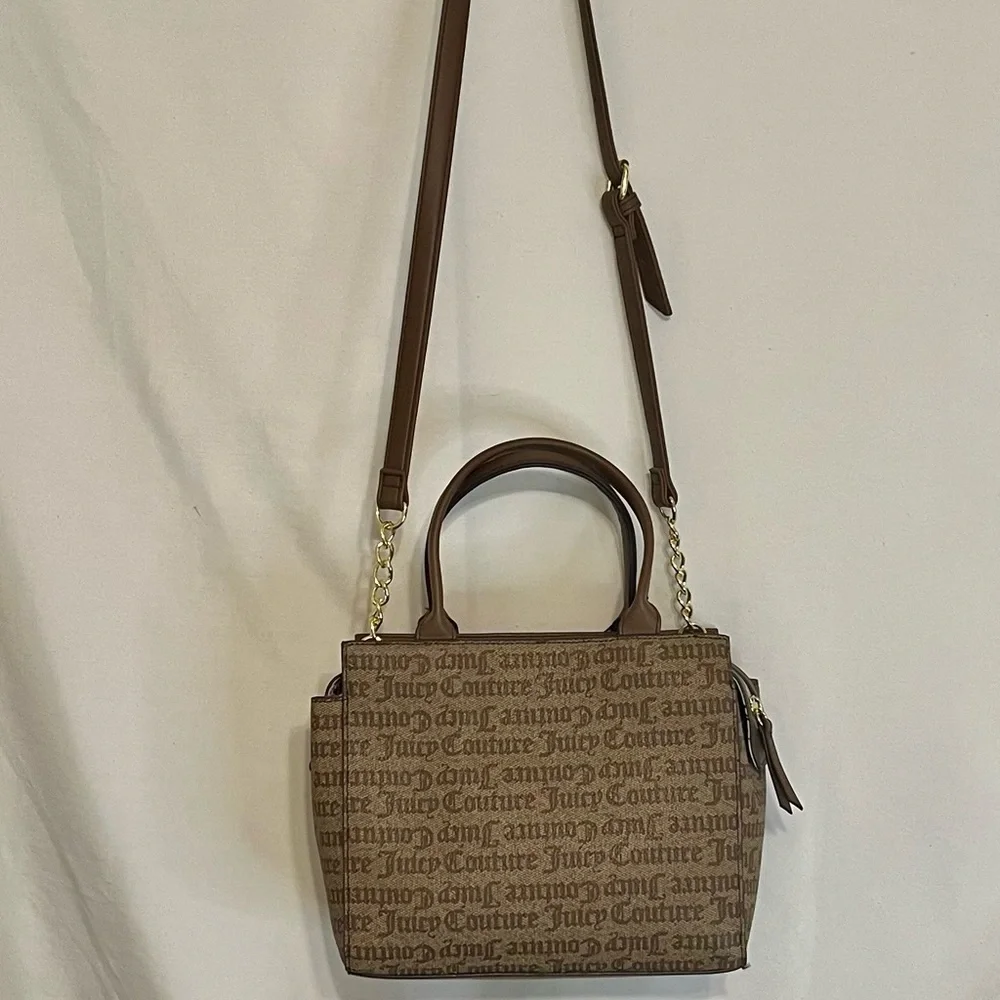 Juicy Couture‎ Brown Chestnut Chino and Tan Modern Chic Satchel Handbag